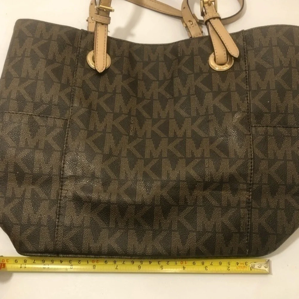 Michael kors signature brown logo tote bag